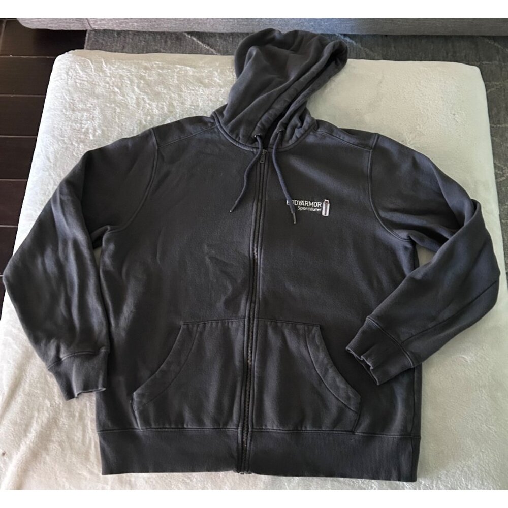 BodyArmor SportWater Mens Zip-Up Hoodie Sweatshirt XL Dark Gray Embroidered Logo